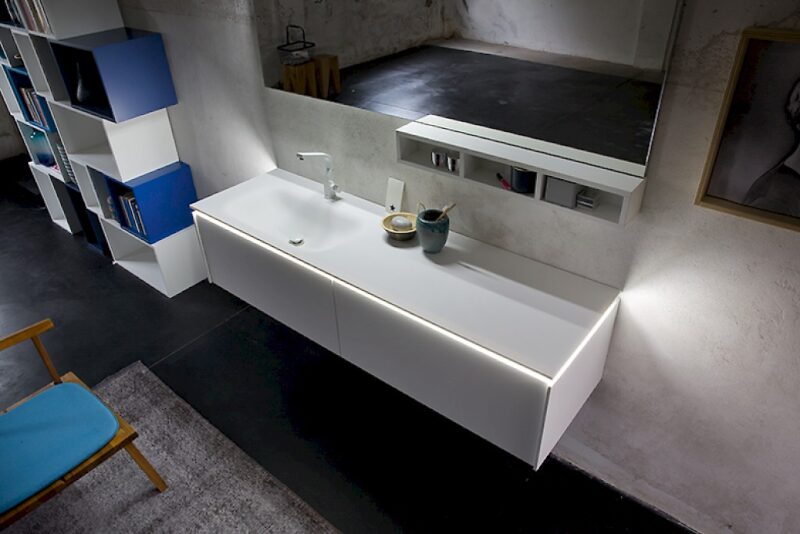 K25 36 - Mobile luxury arredo bagno L 173 x P 51/13 cm personalizzabile COMPAB