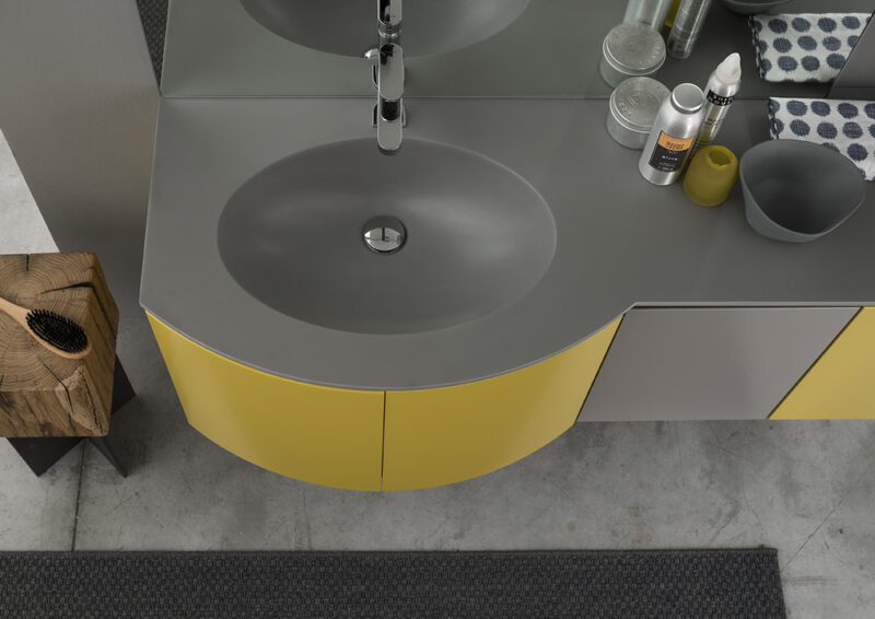 ELY J 71 - Mobile arredo bagno L 140 x P 38/51 cm personalizzabile ARCOM