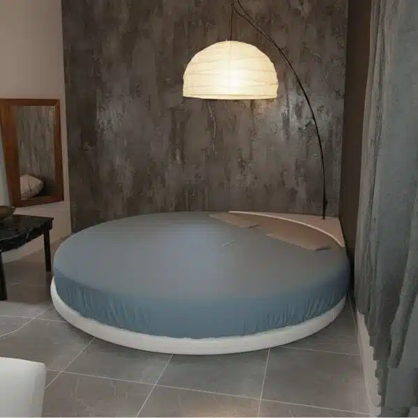 Letto Rotondo Corner moderno con materasso, design contemporaneo per camera da letto - vista angolare