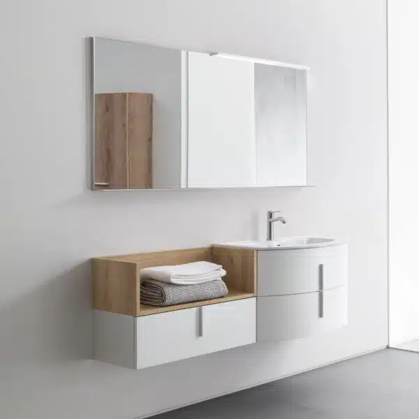 Mobile bagno design curvo COMPAB BD026 con finiture personalizzabili