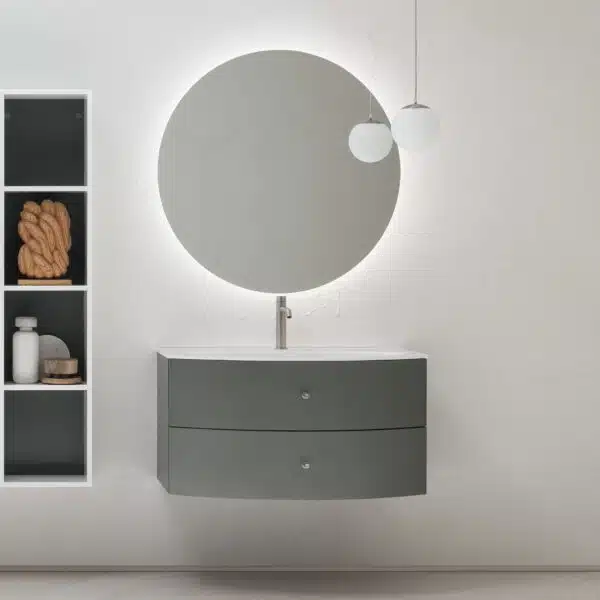 Mobile bagno curvo BD027 COMPAB con specchiera led