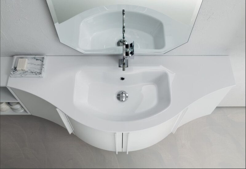BD028 A608 Versus – Mobile arredo bagno design curvo stondato L.176 cm personalizzabile COMPAB - immagine 2