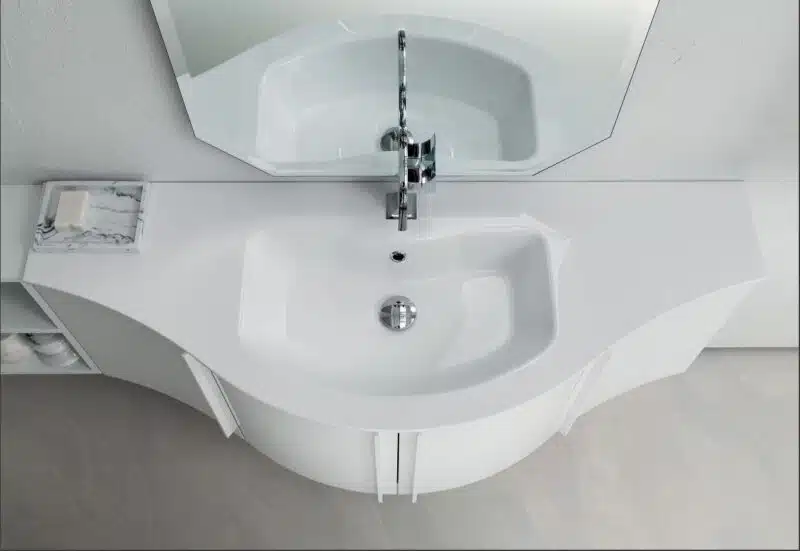 Mobile Bagno Design Curvo COMPAB Versus L.176 - Made in Italy - foto 2