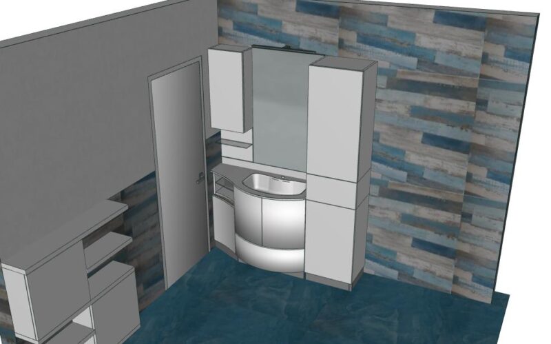 Compab A610 Versus – Mobile bagno design curvo stondato L.152 cm - immagine 2