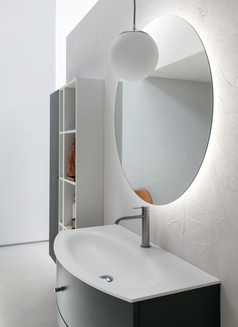 BD027 Bang Corian – Mobile  bagno design curvo stondato L.96 cm COMPAB - immagine 4