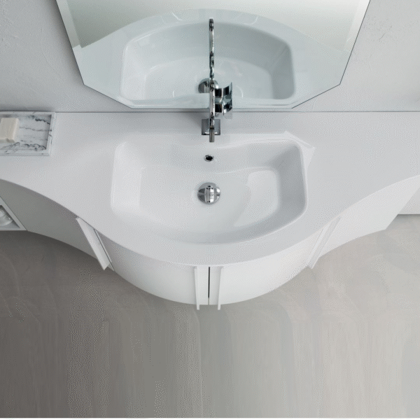 BD028 A608 Versus – Mobile arredo bagno design curvo stondato L.176 cm personalizzabile COMPAB
