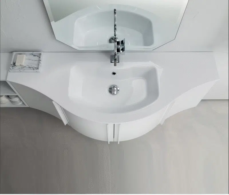 Mobile Bagno Design Curvo COMPAB Versus L.176 - Made in Italy - foto 1