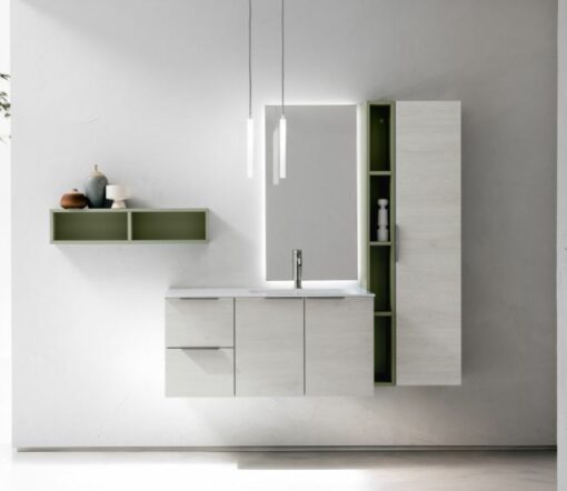 Mobile bagno BD008 COMPAB con lavabo e specchiera Kubica