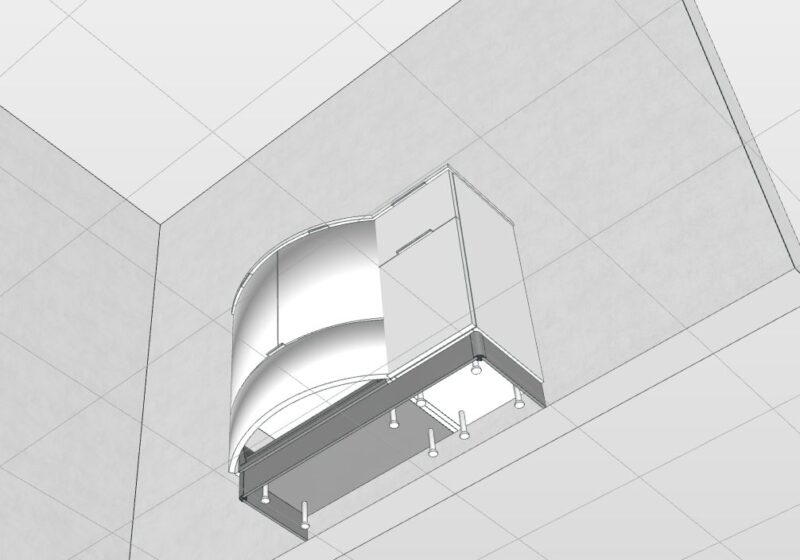 CHEN CN9 – Mobile arredo bagno design curvo stondato L.106 cm Bianco Lucido Laccato - immagine 3
