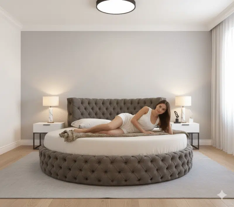 Letto Rotondo Capitonnè Imperial - vista dall'alto, forma circolare unica e comfort