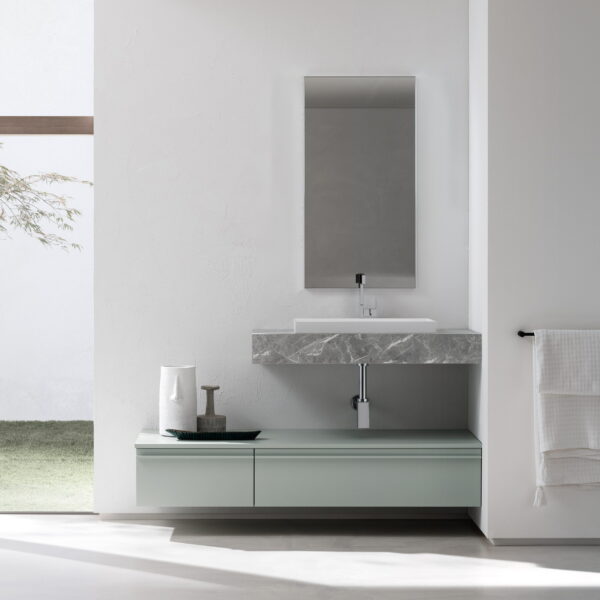Mobile bagno BD011 COMPAB con lavabo e specchio moderni
