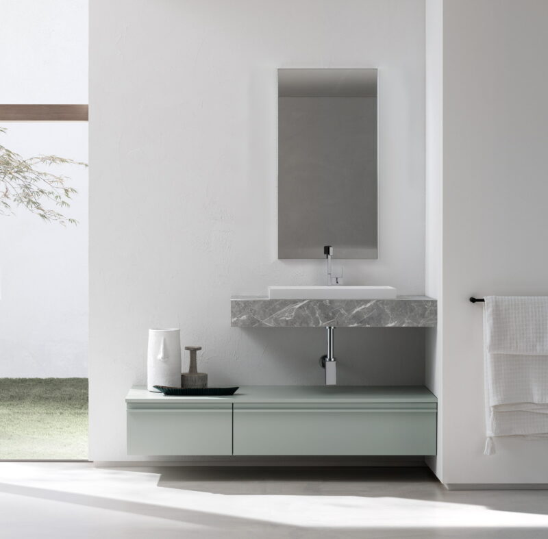 Mobile bagno BD011 COMPAB con lavabo e specchio moderni