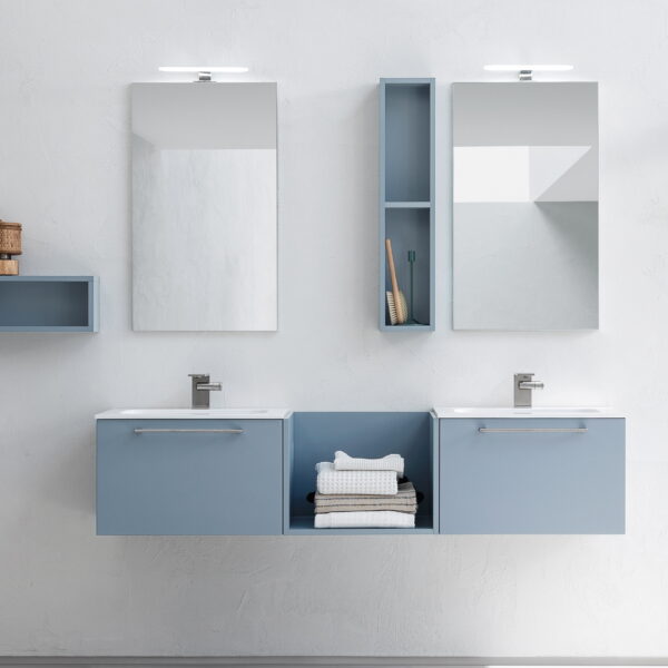 BD016 - Mobile arredo bagno doppio lavabo L.171x46 cm personalizzabile COMPAB