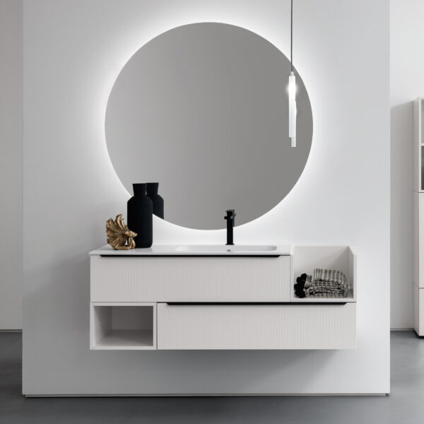 BD029 - Mobile arredo bagno doppio lavabo L.141x51.5 cm personalizzabile COMPAB