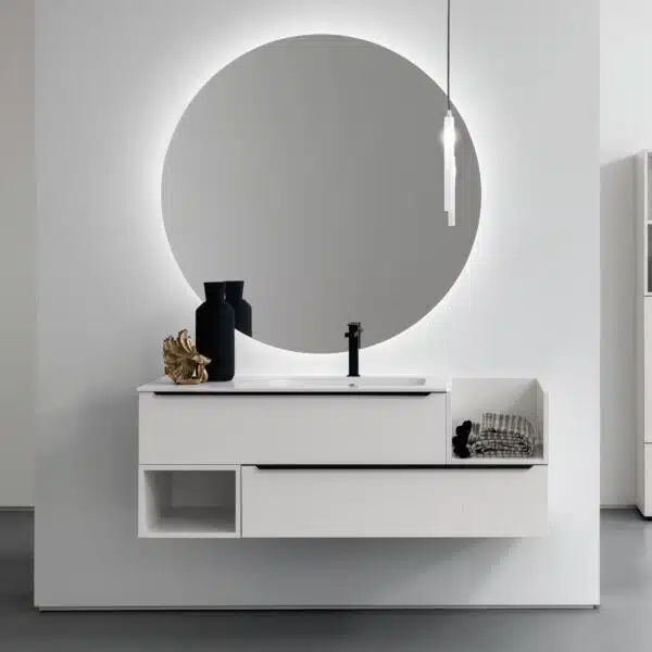 BD029 - Mobile arredo bagno COMPAB, vista frontale. Design moderno, personalizzabile.