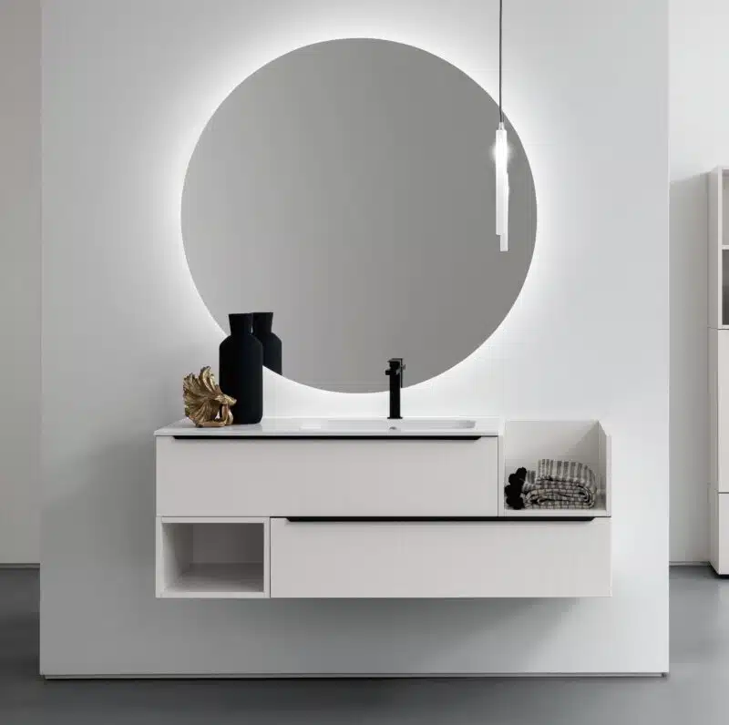 BD029 - Mobile arredo bagno COMPAB, vista frontale. Design moderno, personalizzabile.