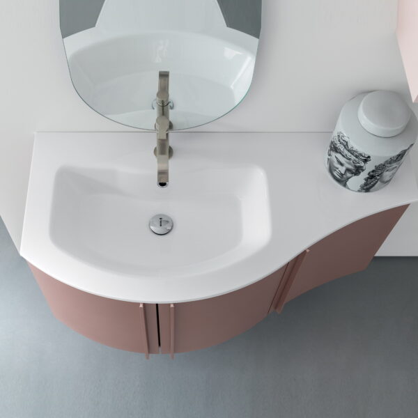 BD025 A609 Versus – Mobile bagno curvo stondato L.106 cm personalizzabile COMPAB