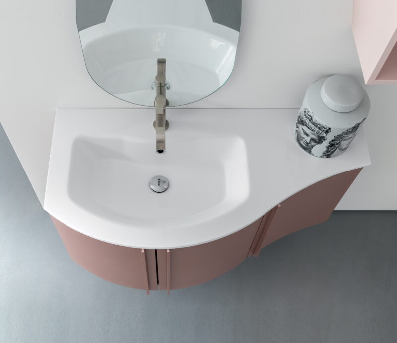BD025 A609 Versus – Mobile bagno curvo stondato L.106 cm personalizzabile COMPAB