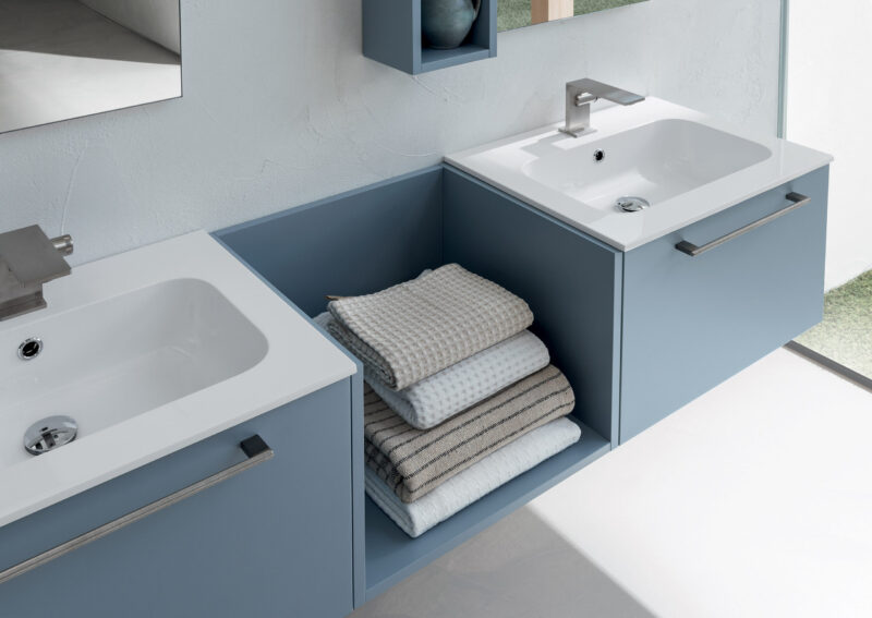 BD016 - Mobile arredo bagno doppio lavabo L.171x46 cm personalizzabile COMPAB - immagine 2