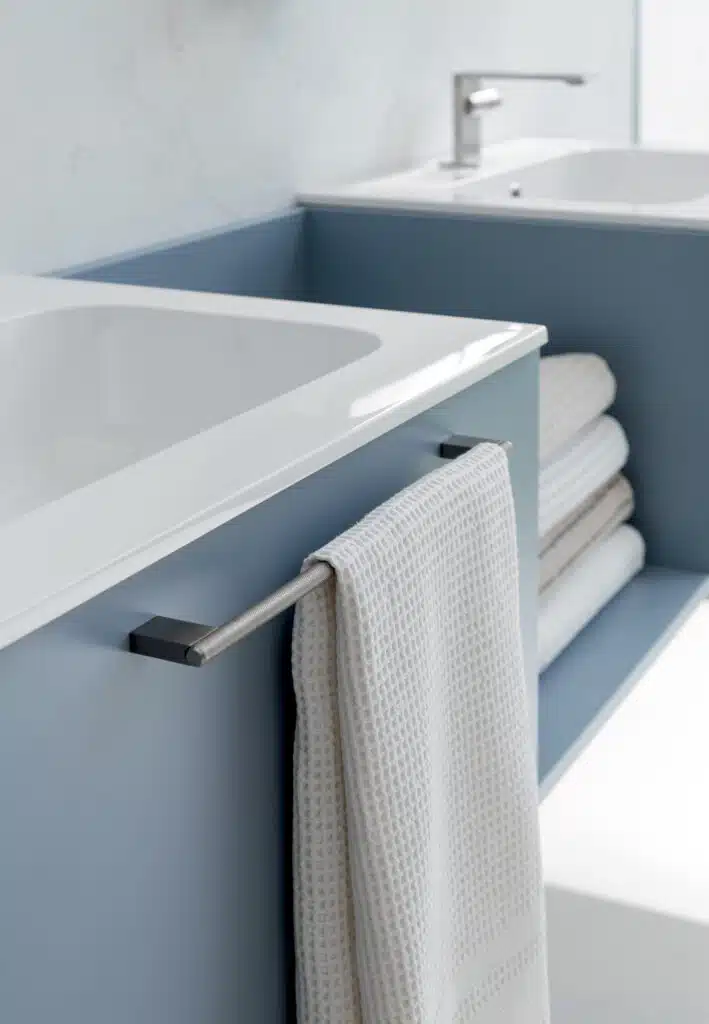 BD016 - Mobile arredo bagno personalizzabile COMPAB L.171cm, frontale con lavabo integrato. Stile minimalista.