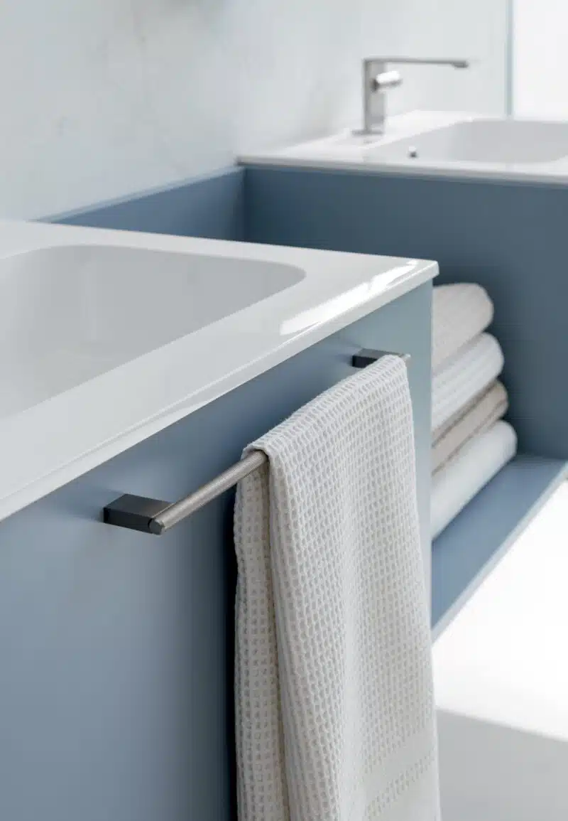 BD016 - Mobile arredo bagno personalizzabile COMPAB L.171cm, frontale con lavabo integrato. Stile minimalista.