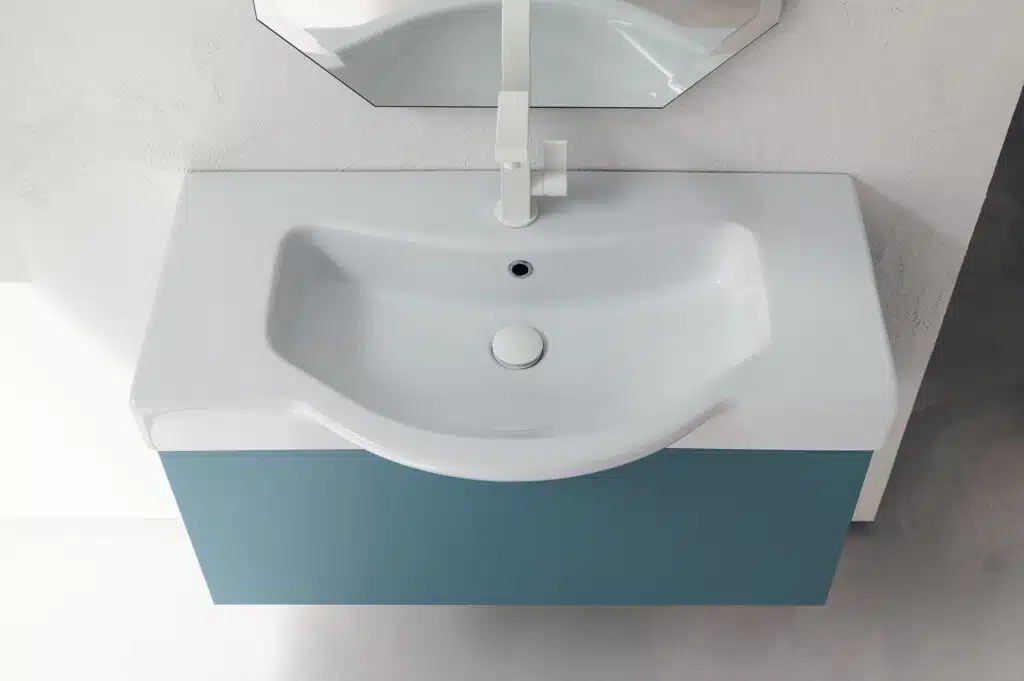 BD014 - Mobile bagno design Compab L.88cm, lavabo integrato, ambiente bagno moderno