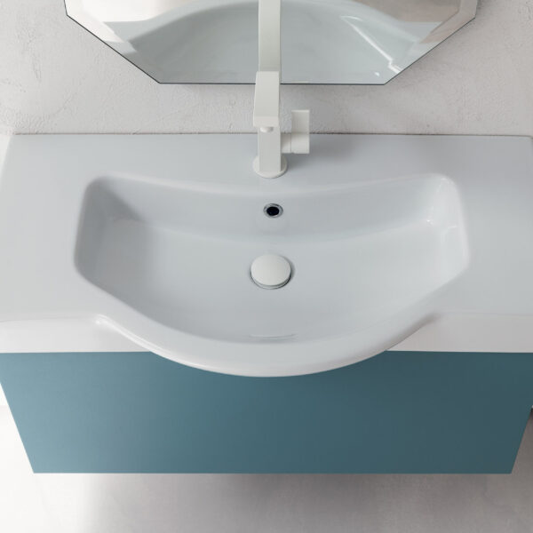 BD014 - Mobile bagno design Compab L.88cm, lavabo integrato, ambiente bagno moderno