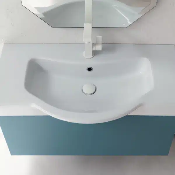 BD014 - Mobile bagno design Compab L.88cm, lavabo integrato, ambiente bagno moderno