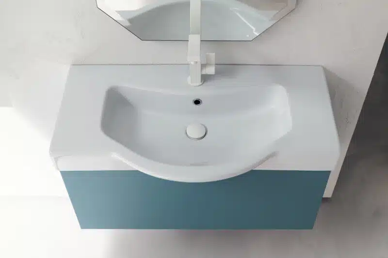 BD014 - Mobile bagno design Compab L.88cm, lavabo integrato, ambiente bagno moderno