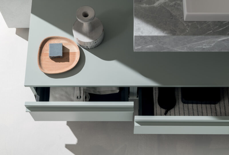 BD011 - Mobile arredo bagno design L.145.5xP.51 cm personalizzabile COMPAB - immagine 2