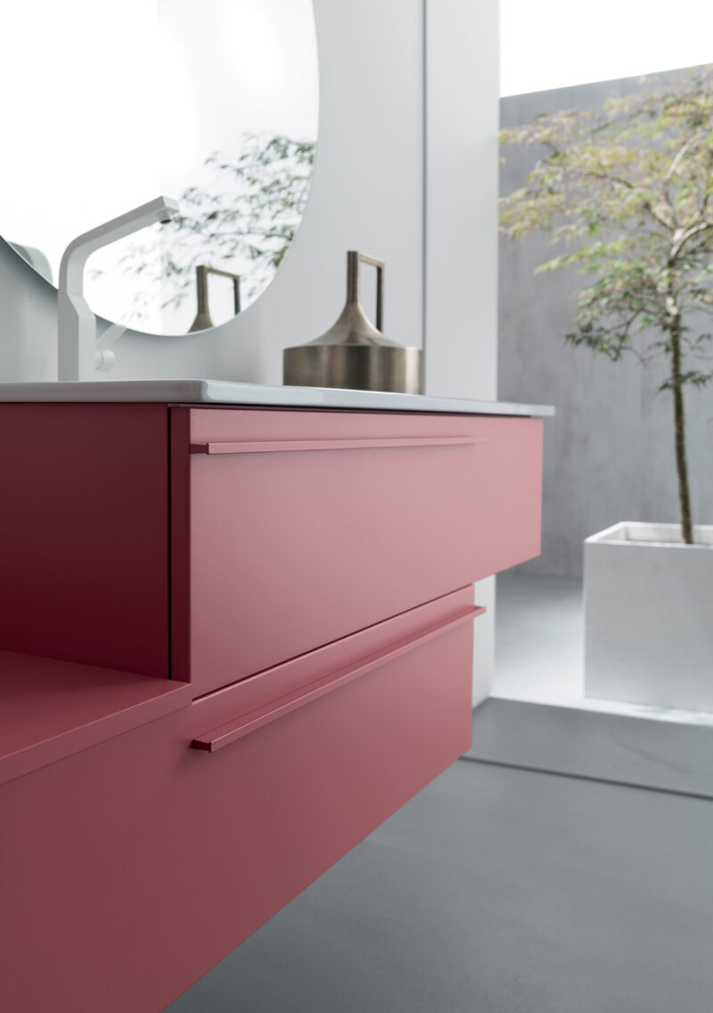 BD017 - Mobile arredo bagno design L.141x51,5 cm personalizzabile COMPAB - immagine 2