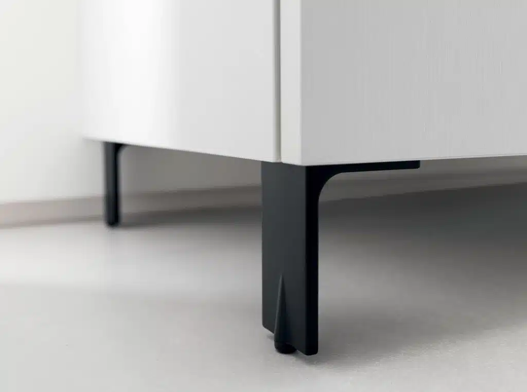 BD004 - Mobile bagno design COMPAB L.96 cm, dettaglio lavabo integrato. Soluzione salvaspazio.