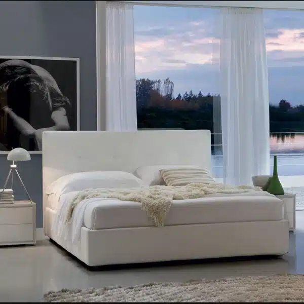 Letto matrimoniale contenitore Maronese Dedalo, design italiano moderno - vista frontale completa
