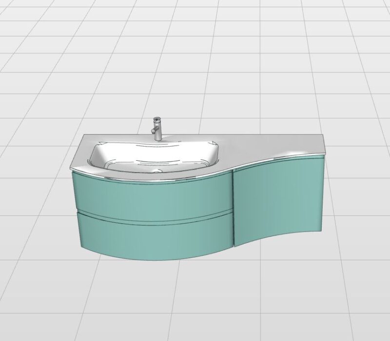 Arcom SOUL 11 - Mobile da Bagno Curvo stondato L 136 cm - immagine 4