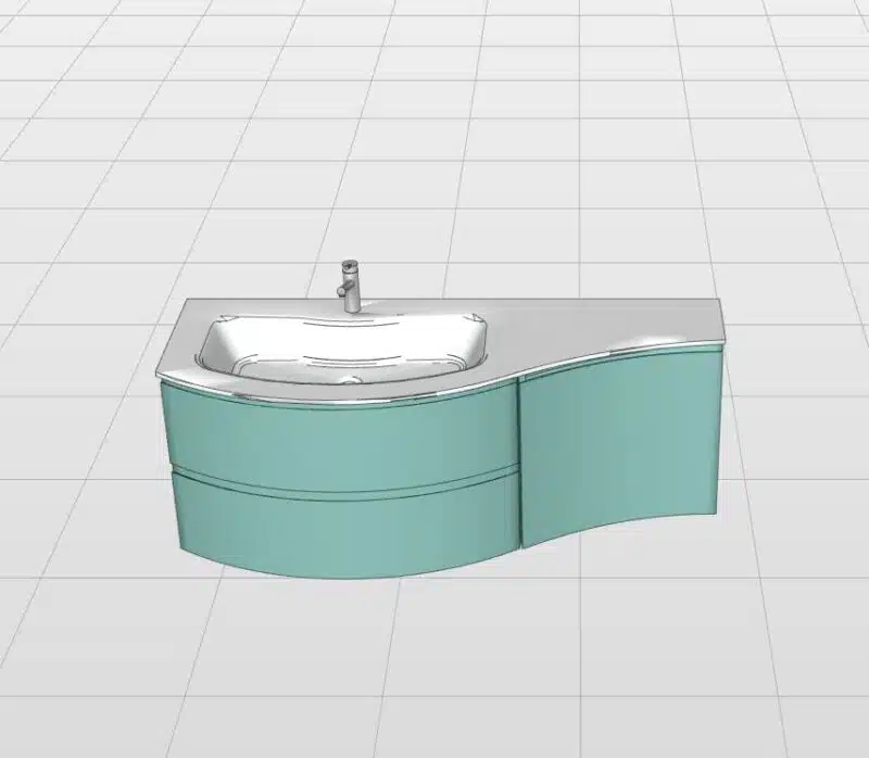 Arcom SOUL 11 - Mobile Bagno Curvo Design Moderno L 136 cm - foto 4