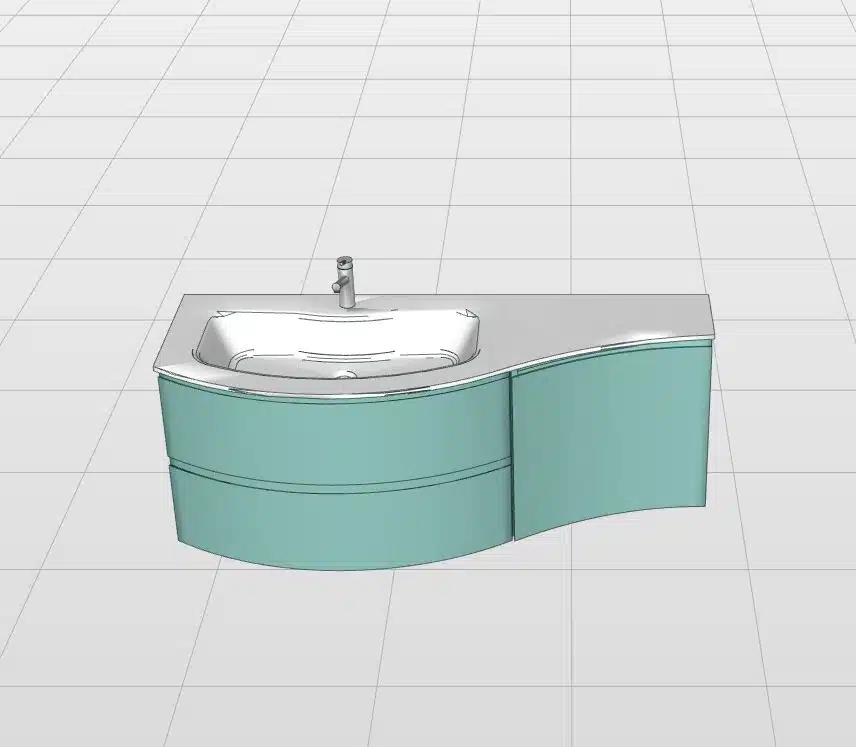 Arcom SOUL 11 - Mobile Bagno Curvo Design Moderno L 136 cm - foto 4
