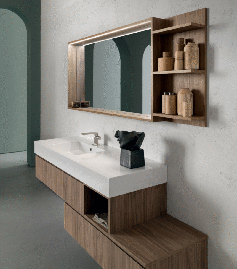 COMPAB BG010 - Mobile da bagno design L.176 cm con piano integrato - immagine 3