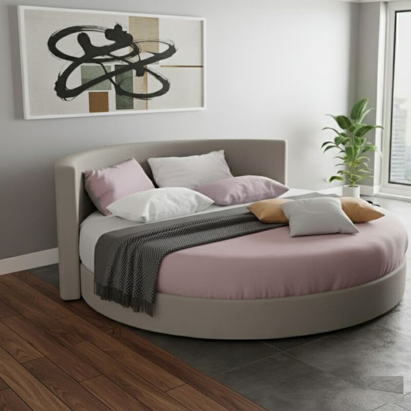 Ring Lord - Letto rotondo matrimoniale con testiera curva materasso tondo 220 incluso - immagine 3