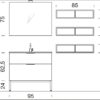 UP012- Mobile arredo bagno design a terra L.96 cm personalizzabile COMPAB - immagine 6