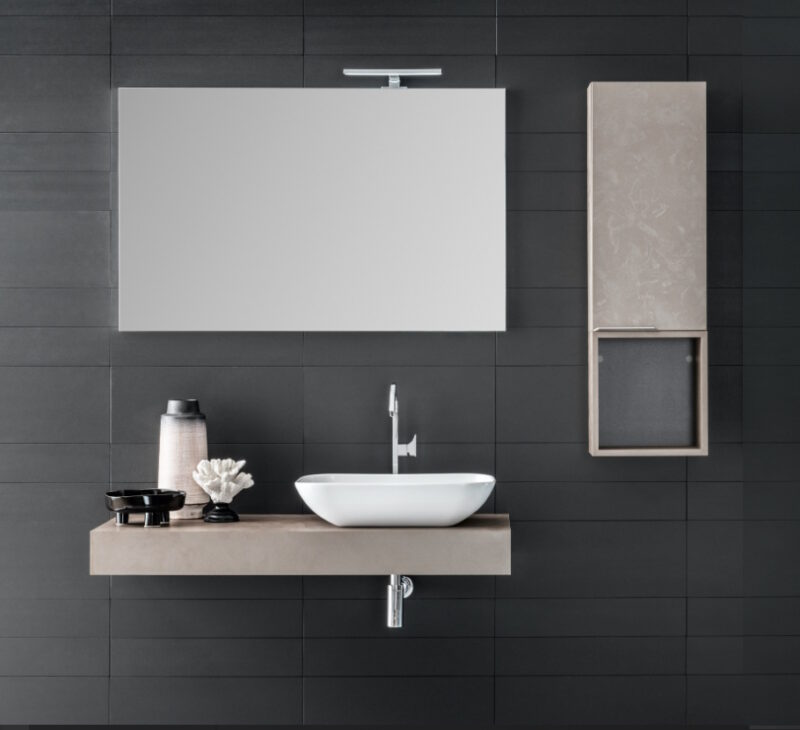 Compab UP023- Mobile arredo bagno Mensola L.121 cm personalizzabile