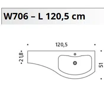 Mobile Arredo Bagno Curvo ARCOM ELY W705 - Design Moderno 120cm - foto 6