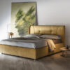 Demetra - Letto matrimoniale con testiera design morbida by RigoSalotti