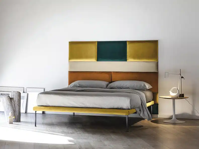 Letto Matrimoniale Tetris RigoSalotti – design moderno modulare, camera da letto elegante, vista frontale.