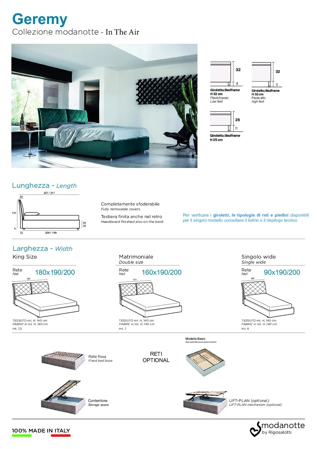 Letto Matrimoniale Geremy RigoSalotti - Testiera Trapuntata Design - immagine 4