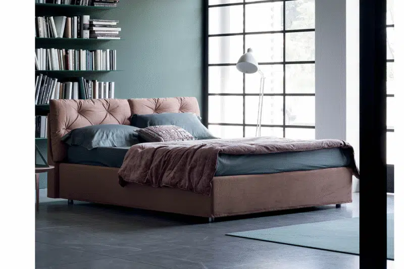 Letto Matrimoniale Testiera Trapuntata Flock RigoSalotti - ambientazione camera, letto design, mobili moderni