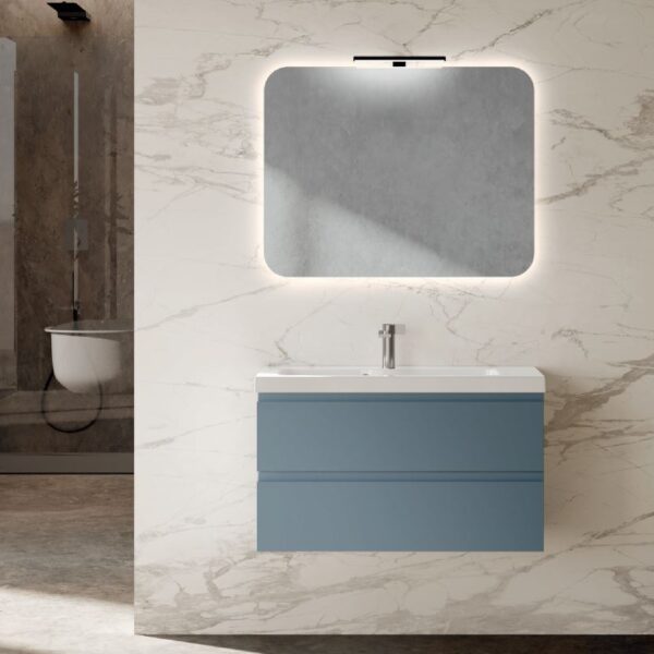 Mobile Bagno Salva Spazio EVO Baxar 91.5cm con Lavabo Design - vista frontale, bagno moderno
