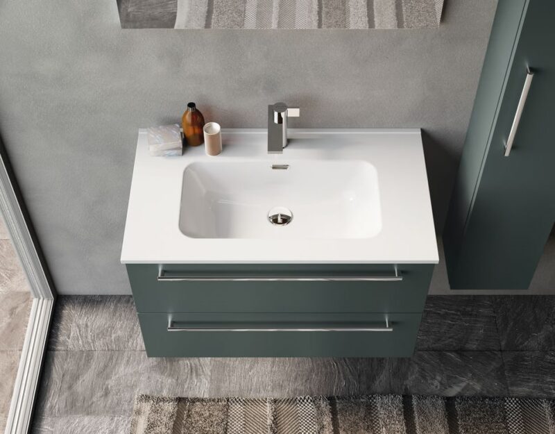 Slim P.46,5 cm - Mobile Bagno Completo da 61 fino a 121 cm incluso Lavabo Ceramica+Specchio+Luce Led - immagine 2