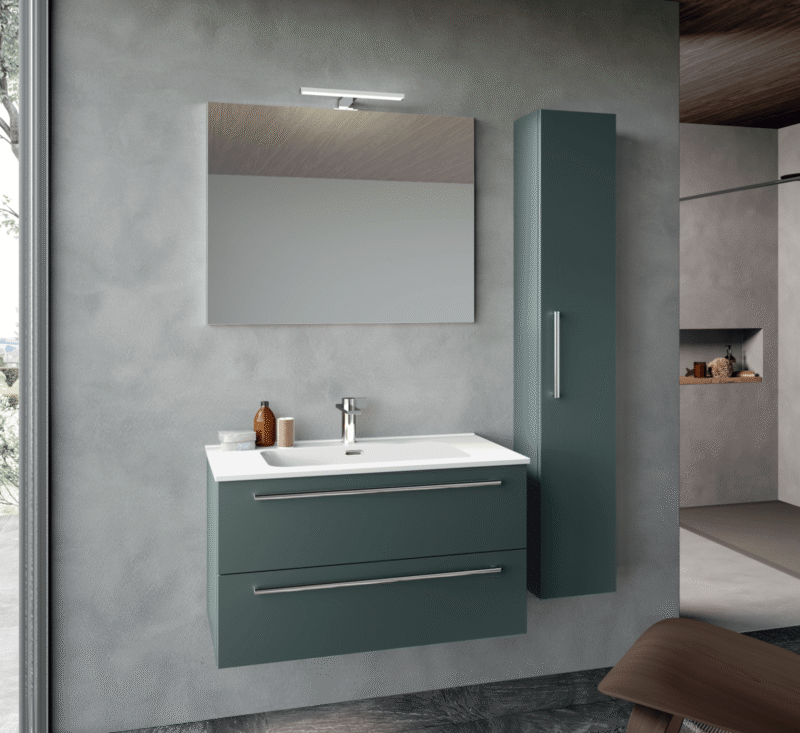Slim P.46,5 cm - Mobile Bagno Completo da 61 fino a 121 cm incluso Lavabo Ceramica+Specchio+Luce Led - immagine 10