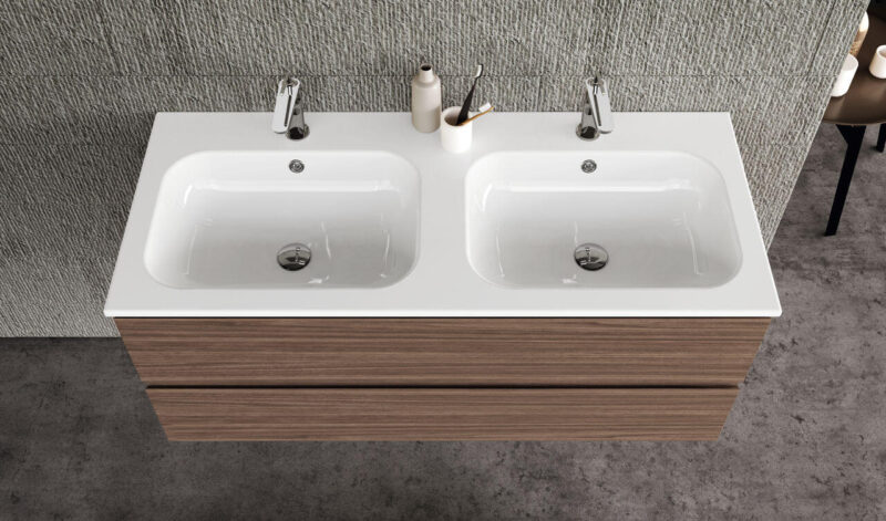 Slim P.51,5 cm - Mobile Bagno Completo da 61 fino a 121 cm incluso Lavabo Ceramica+Specchio+Luce Led - immagine 3