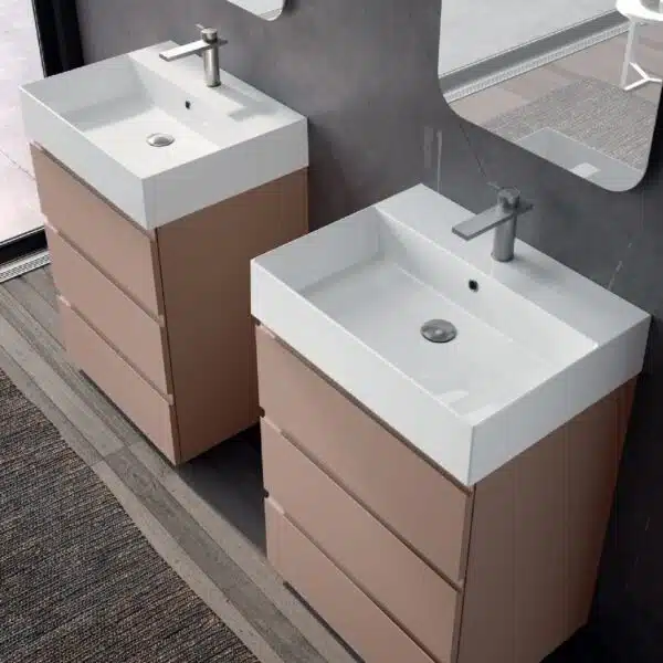 Tube P.46 x L.61 mobile bagno moderno - cassetti con maniglie integrate, finitura opaca
